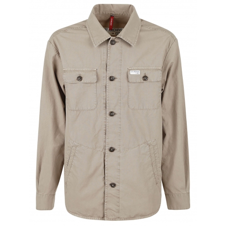 Fay overshirt uomo in cotone beige