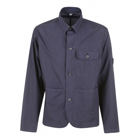 Cpcompany overshirt uomo con chiusura bottoni in popoline di cotone blu