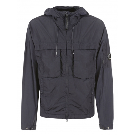 Cpcompany giubbotto uomo chrome con zip e cappuccio blu