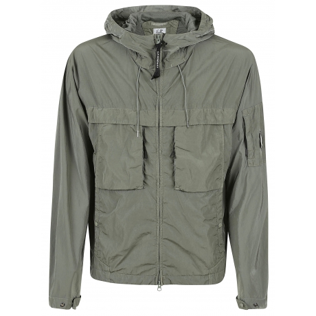 Cpcompany giubbotto uomo chrome con zip e cappuccio verde