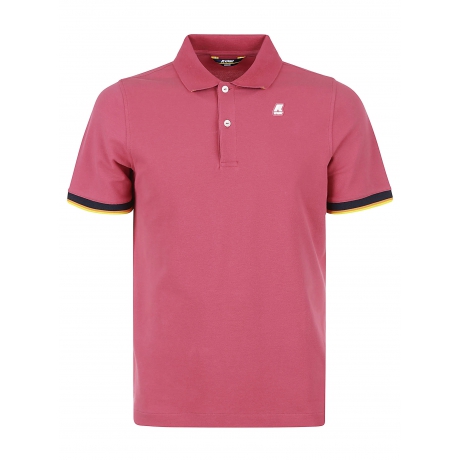 Kway polo uomo vincent in piquet di cotone rosa