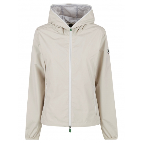 Save The Duck giacca cerata donna stella con zip in contrasto beige