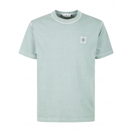 Stone Island t-shirt uomo manica corta in jersey di cotone verde chiaro