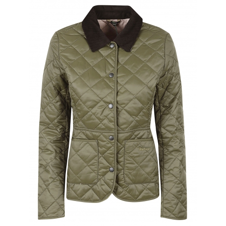 Barbour giacca donna trapuntata deveron in nylon verde