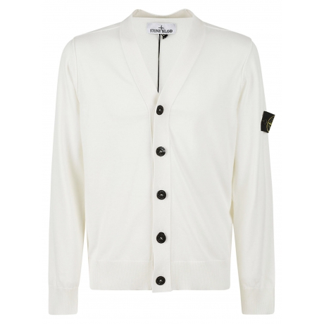 Stone Island cardigan uomo in cotone bianco