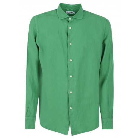 Saint Barth camicia uomo pamplona in lino verde