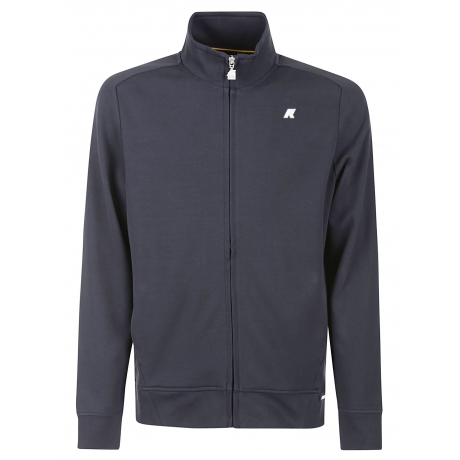 Kway felpa uomo con zip in cotone nero