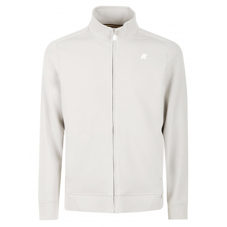 Kway felpa uomo con zip in cotone beige