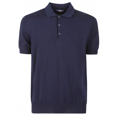 Kway polo uomo pleyne in maglia di cotone blu