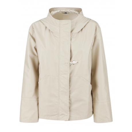 Fay parka donna corto sfoderato con cappuccio beige