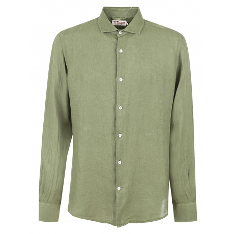 Saint Barth camicia uomo pamplona in lino verde