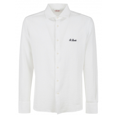 Saint Barth camicia uomo pamplona in lino bianco