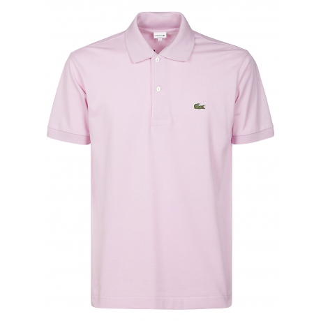 Lacoste polo uomo rosa con manica corta in cotone piqué