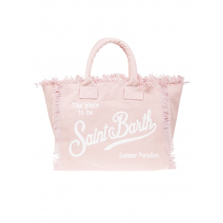 Saint Barth borsa donna vanity in tela rosa