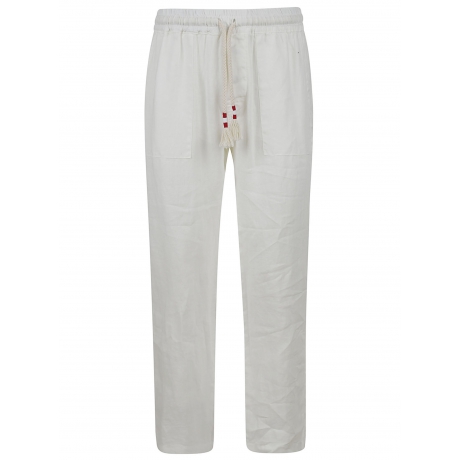 Saint Barth pantaloni uomo calais in lino bianco