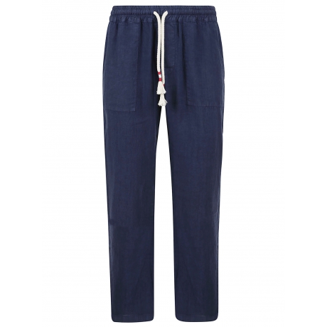 Saint Barth pantaloni uomo calais in lino blu