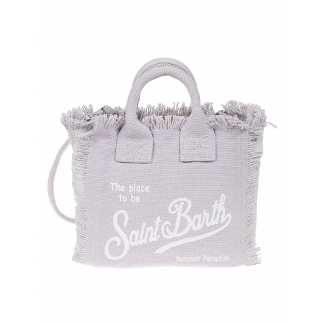 Saint Barth borsa donna vanity mini in tela lilla