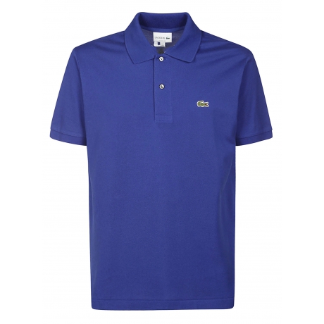 Lacoste polo uomo bluette con manica corta in cotone piqué