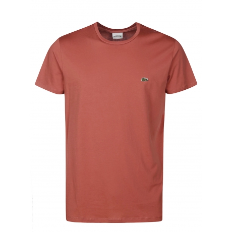 Lacoste t-shirt uomo ruggine taglio classico in jersey di cotone