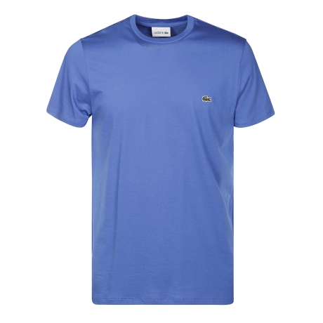 Lacoste t-shirt uomo azzurro taglio classico in jersey di cotone