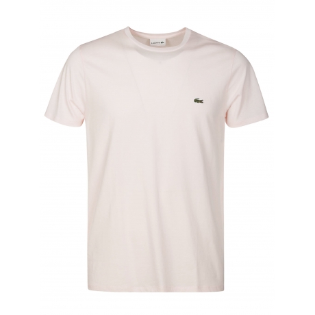 Lacoste t-shirt uomo rosa taglio classico in jersey di cotone