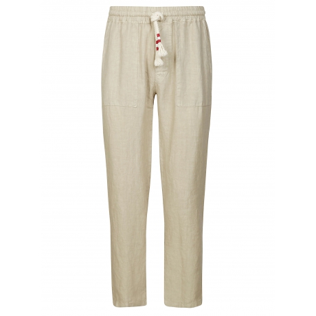 Saint Barth pantaloni uomo calais in lino beige