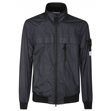 Stone Island Giubbotto uomo crinkle in nylon blu