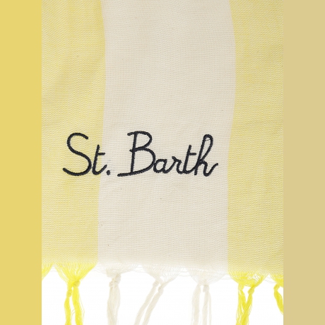 Saint Barth telo mare fouta leggero con righe gialle