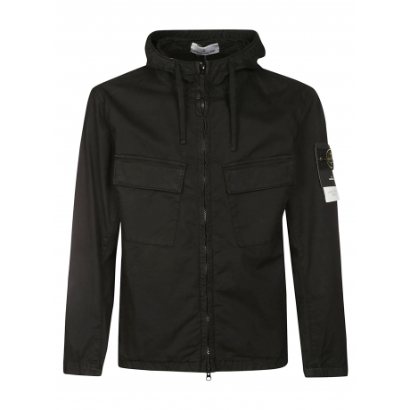 Stone Island overshirt uomo con cappuccio nero