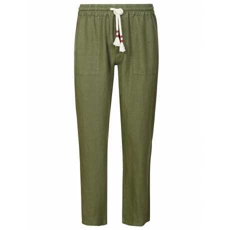 Saint Barth pantaloni uomo calais in lino verde