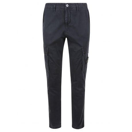 Stone Island Pantalone cargo blu uomo in cotone vestibilità slim