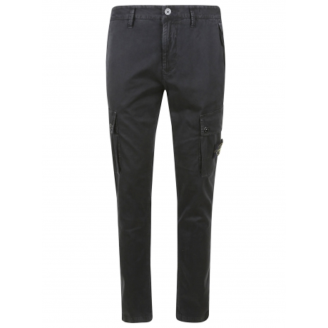 Stone Island pantalone cargo nero uomo in cotone vestibilità slim