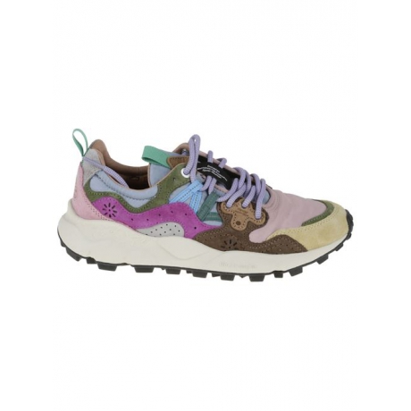 Flower Mountain Scarpe panna rosa e marrone chiaro donna in suede e nylon