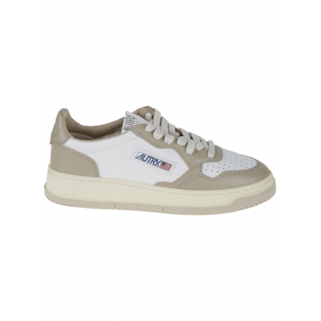 Autry scarpe beige donna in pelle bicolore