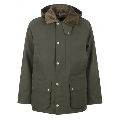 Barbour Giubbotto uomo con collo in velluto a coste e cappuccio staccabile