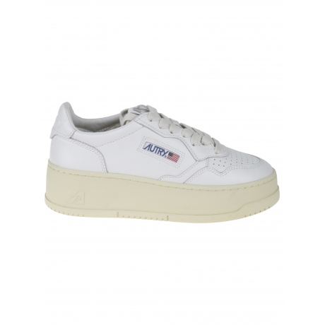 Autry Scarpe bianco donna in pelle con plateau