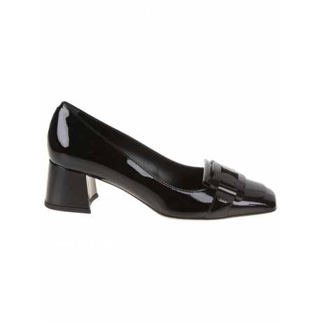 Tod's scarpe nero donna in pelle verniciata tacco basso