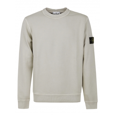 Stone Island felpa girocollo grigia cotone diagonale