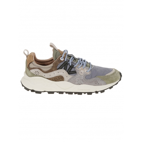 Flower Mountain Scarpe verde militare grigio e marrone chiaro uomo in suede e nylon
