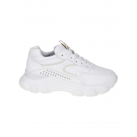 Hogan scarpe bianco donna pelle impuntura