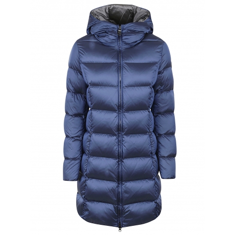 Colmar Giubbino bluette donna lungo con cappuccio