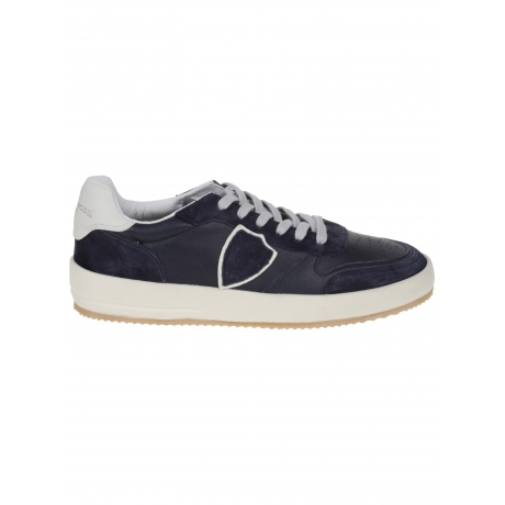 Philippe Model nice low man basket pelle blu  tacco bianco