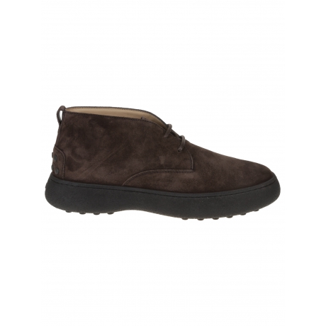 Tod's scarpe marrone uomo polacchino in camoscio