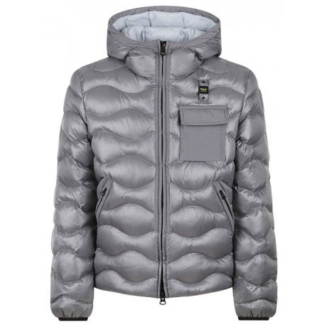 Blauer Giubbino grigio uomo trapuntato a onde