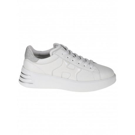 Hogan scarpe bianco e argento con h lucida