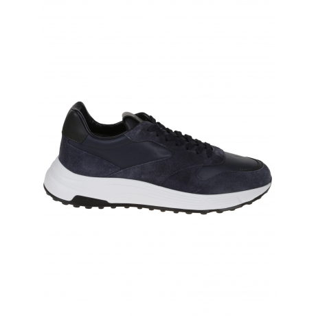 Hogan Scarpe blu e bianco uomo in pelle scamosciata design a inserti