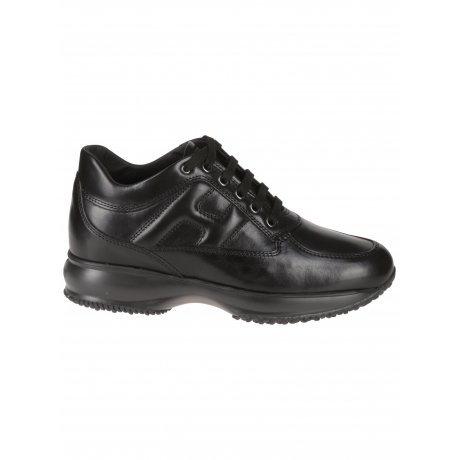 Hogan Scarpe nero donna interactive in pelle martellata