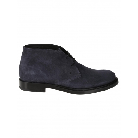 Tod's Scarpe blu uomo polacchino in camoscio