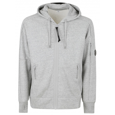 Cpcompany Felpa grigio uomo in cotone con cappuccio e zip