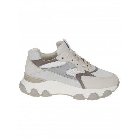 Hogan scarpe donna sneakers in pelle con dettagli in camoscio